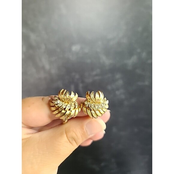 Coro Rhinestone Clip-on Earrings Vintage, READ - Picture 1 of 10